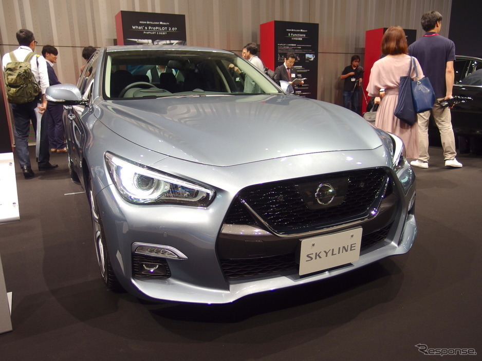 日産スカイライン改良新型発表(16日、日産グローバル本社)