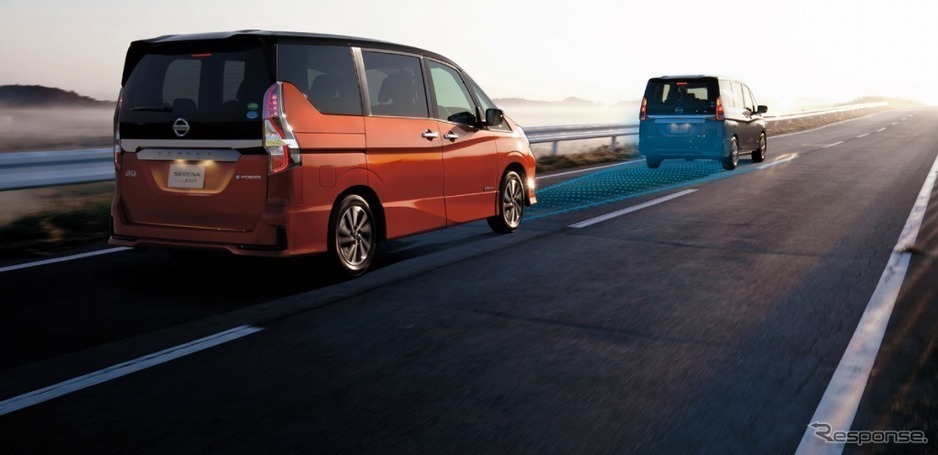 3代目 日産 セレナ インテリジェント エマージェンシーブレーキのイメージ図